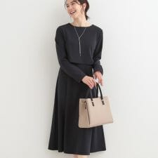 【S-LL】コーデに迷わずきちんと決まる セットアップ風ワンピース