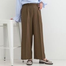 【洗濯機可セットアップ可SS-LLUV】脚のラインをきれいに見せる ワイドパンツ