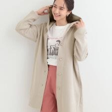 【S-LL】体型をカバーしながらスマートに魅せる。ストライプジャカード コーディガン