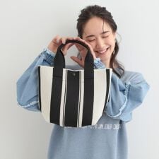 大人のカジュアルスタイルに ニットランチトートバッグ