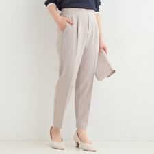 【洗濯機可S-LL】ベルト風デザインがアクセント きれい見えテーパードパンツ