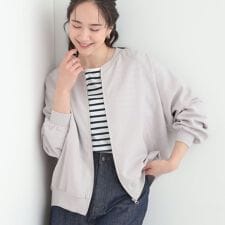 麻調リブブルゾン