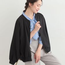 麻調リブブルゾン