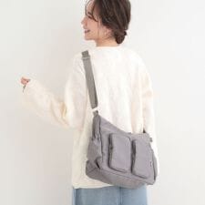 【撥水】ダブルポケットショルダーバッグ
