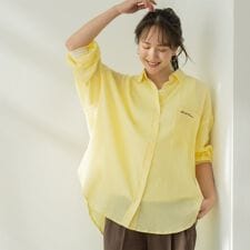 袖リブ楊柳オーバーシャツ