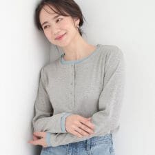 【洗濯機可S-LL】1枚でサマ見え レイヤード風配色 ヘンリーネックロンT