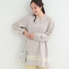 レース切り替えチュニックワンピース