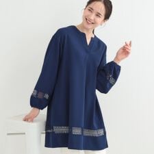 レース切り替えチュニックワンピース