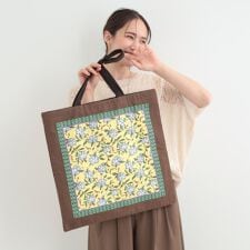 【インド製】スクエアファスナートートバッグ