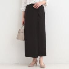 【洗濯機可S-LL】腰まわりを自然にカバーする ラップ風ナロースカート
