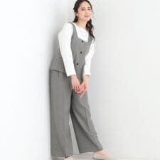 【2点セットS-LL】大人っぽく上品に見える 麻調セットアップ