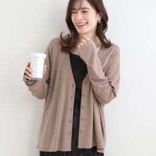 【SHOO ICEUVカット】指穴付き とろみVネックポンチョカーディガン