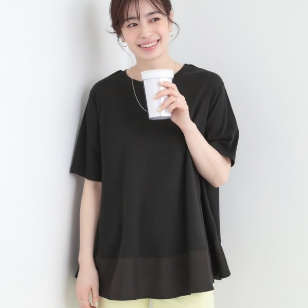 【接触冷感UVカット抗菌防臭】スムース 裾布帛切り替え