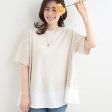 【接触冷感UVカット抗菌防臭】体型カバーも叶う　裾切り替えAライントップス