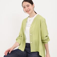 シアーVネックブラウス