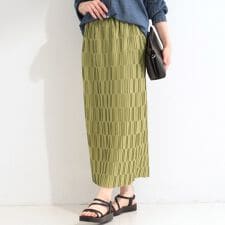 【S-LL洗濯機可】変形プリーツで差が付く ナロースカート