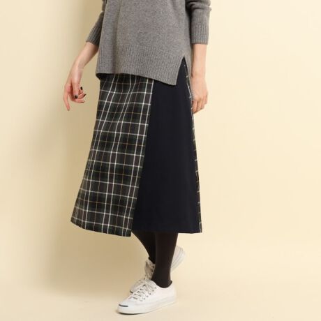 洗える チェック巻きスカート S L デッサン Dessin F ファッション通販 マルイウェブチャネル