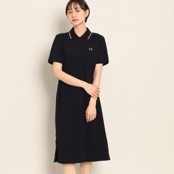 美品♡ FRED PERRY フレッドペリー　ロングワンピース　格子柄　リブ FRED PERRY フレッドペリー ロングワンピース 格子柄 リブ