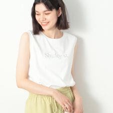 箔ロゴプリントスリーブレスTシャツ（XS～L）