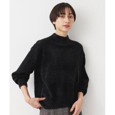 【洗える】ハイネックラメフェザーニット（XS～L）