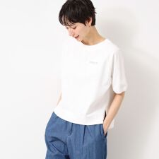【洗える】クロップド丈ポイントロゴ入りカットソー（S～L）
