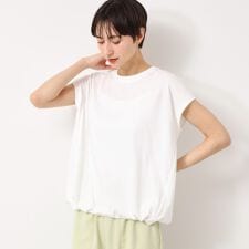 【接触冷感・UV・洗える】ドローコード付きフレンチスリーブカットソー