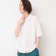 【洗える】ニットポロ