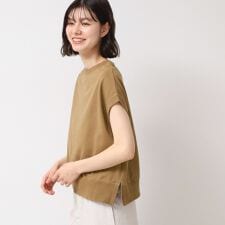 【洗える】フレンチスリーブリブ付きカットソー（S～L）