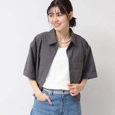 【撥水・セットアップ可能・洗える】ナイロンクロップド丈シャツ