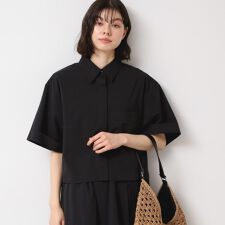 【撥水・セットアップ可能・洗える】ナイロンクロップド丈シャツ