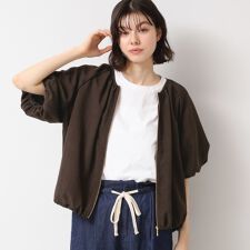 【洗える】ドローコード付きバルーン袖ブルゾン