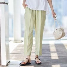 【ウエストゴム・洗える】センターライン入りテーパードパンツ（XS～L）