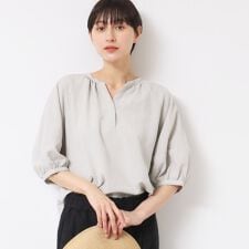 【洗える】スキッパ―五分袖ブラウス（XS～L）