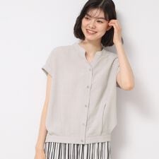 【洗える】フレンチスリーブスキッパーシャツ（XS～L）