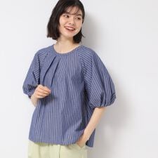 【洗える】ギャザー入りバルーンスリーブブラウス