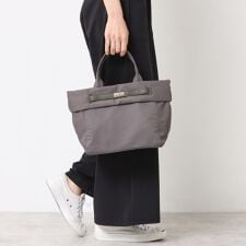 【A4収納可・2WAY】ベルトデザインナイロン2WAYトート