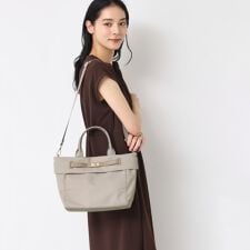 【A4収納可・2WAY】ベルトデザインナイロン2WAYトート