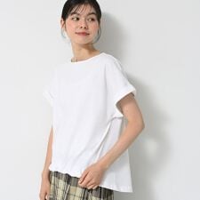 デッサン(Dessin)の【二の腕カバー／UVカット】ロールアップスリーブ裾ギャザーカットソー