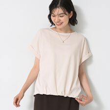 デッサン(Dessin)の【二の腕カバー／UVカット】ロールアップスリーブ裾ギャザーカットソー