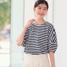 デッサン(Dessin)の【二の腕カバー／UVカット】ランタンスリーブカットソー