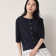 【UVカット洗える】2WAY五分袖カーディガン