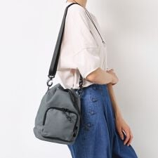 【ユニセックス】リップストップ素材巾着型バッグ