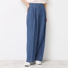 【洗える】デニムワイドマリンパンツ