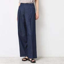 【洗える】デニムワイドマリンパンツ
