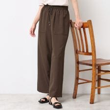 【ウエストゴム・洗える】アウトポケットワイドパンツ（XS～L）