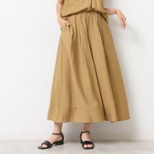 【セットアップ可ウエストゴム洗える】ドレープワイドパンツ