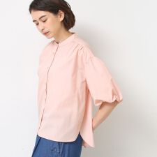 【洗える】バルーンスリーブバッグギャザーブラウス