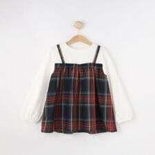 ガーゼチェックドッキングカットソー