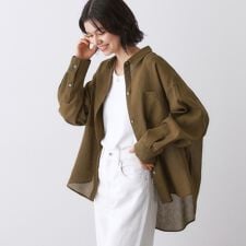 【洗える】シアーシャツ