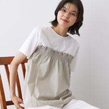 【洗える】ビスチェ風ドッキングカットソー